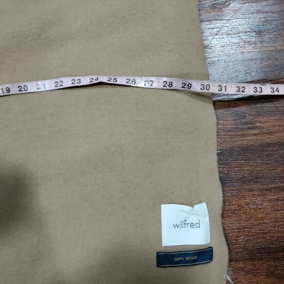 NWT Wilfred Fringed Classic Gold Camel 100% Wool Neck Warmer Scarf XXL - Picture 12 of 14